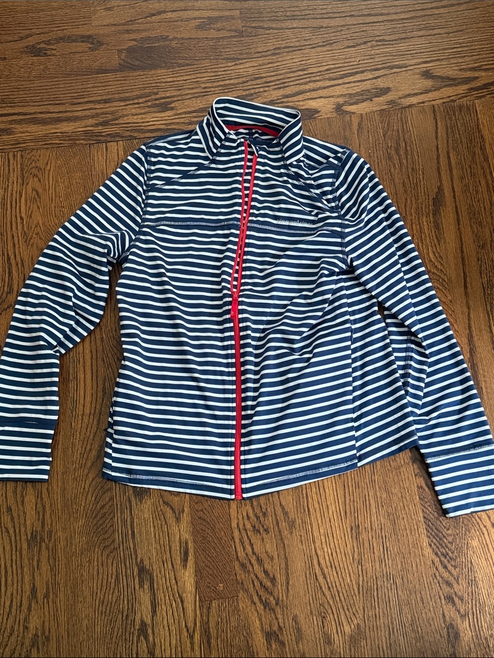 Vineyard Vines Navy and White Striped zip up jacket